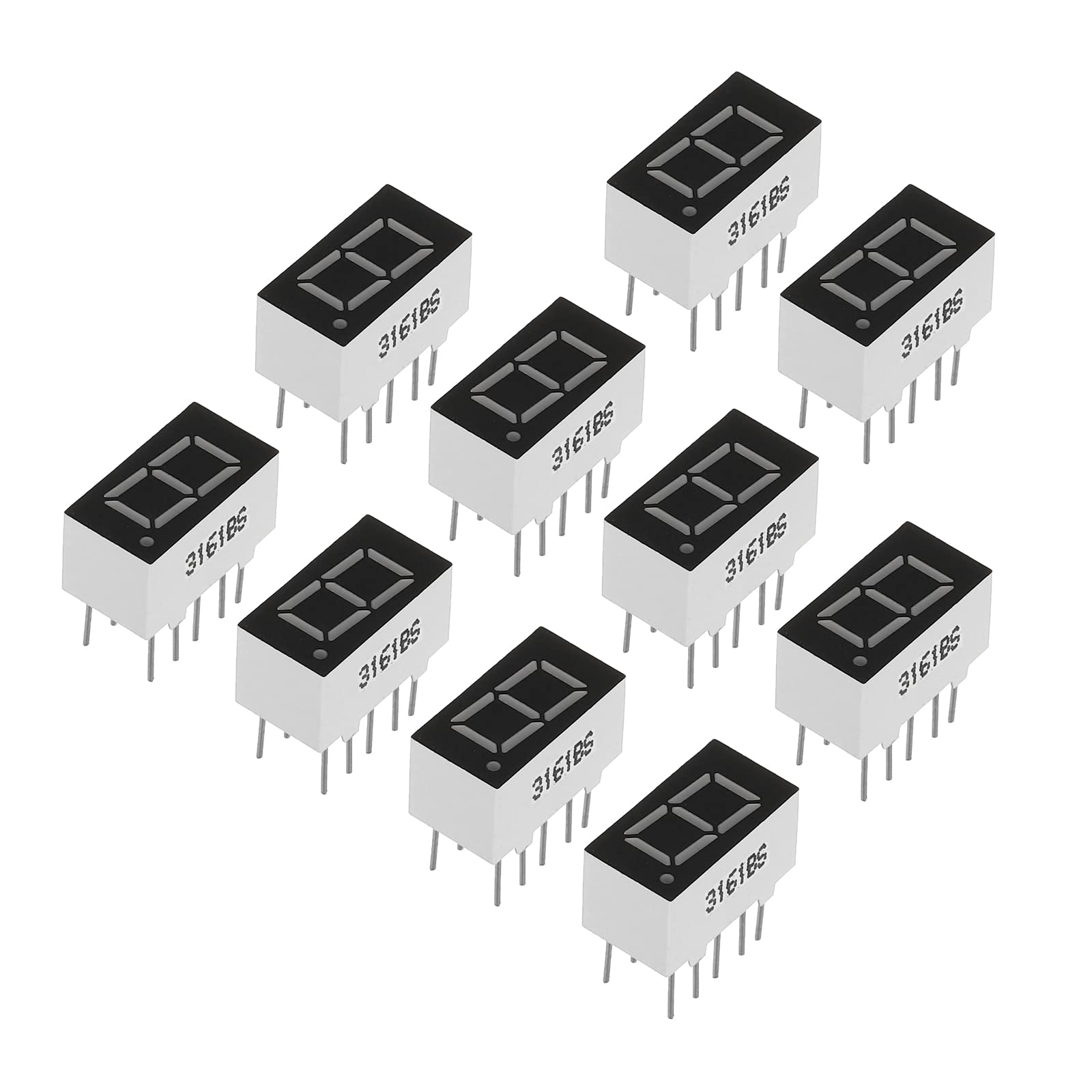 PATIKIL LED Anzeige Digitale Röhre 20 Pack Gemeinsame Anode 7 Abschnitt 10 Pin 1 Bit 2.1V 0.36" Ziffer Höhe LED Anzeige Module für Elektronisch Fahrer Brett Rot von PATIKIL