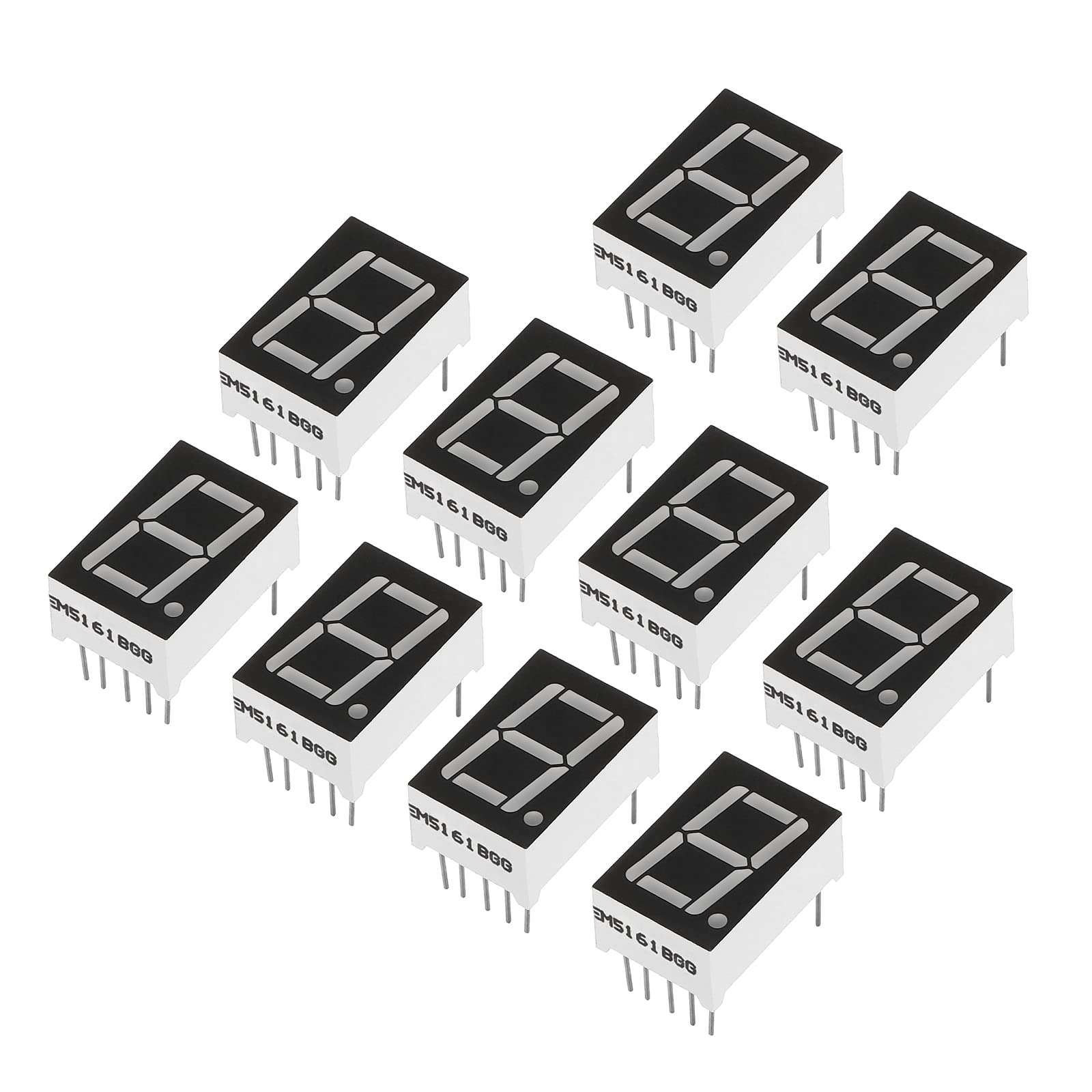 PATIKIL LED Anzeige Digitale Röhre 20 Pack Gemeinsame Anode 7 Abschnitt 10 Pin 1 Bit 3.3V 0.56" Ziffer Höhe LED Anzeige Module für Elektronisch Fahrer Brett Grün von PATIKIL