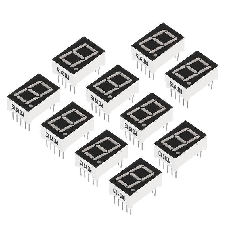 PATIKIL LED Anzeige Digitale Röhre 20 Pack Gemeinsame Anode 7 Abschnitt 10 Pin 1 Bit 3.3V 0.56" Ziffer Höhe LED Anzeige Module für Elektronisch Fahrer Brett Weiß von PATIKIL