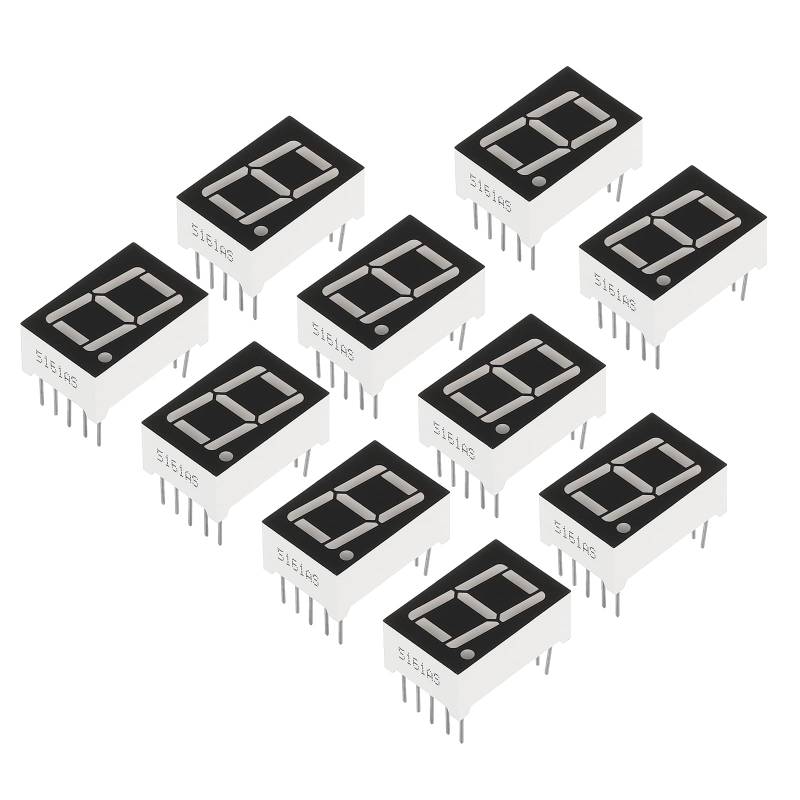 PATIKIL LED Anzeige Digitale Röhre 20 Pack Gemeinsame Kathode 7 Abschnitt 10 Pin 1 Bit 2.1V 0.56" Ziffer Höhe LED Anzeige Module für Elektronisch Fahrer Brett Rot von PATIKIL