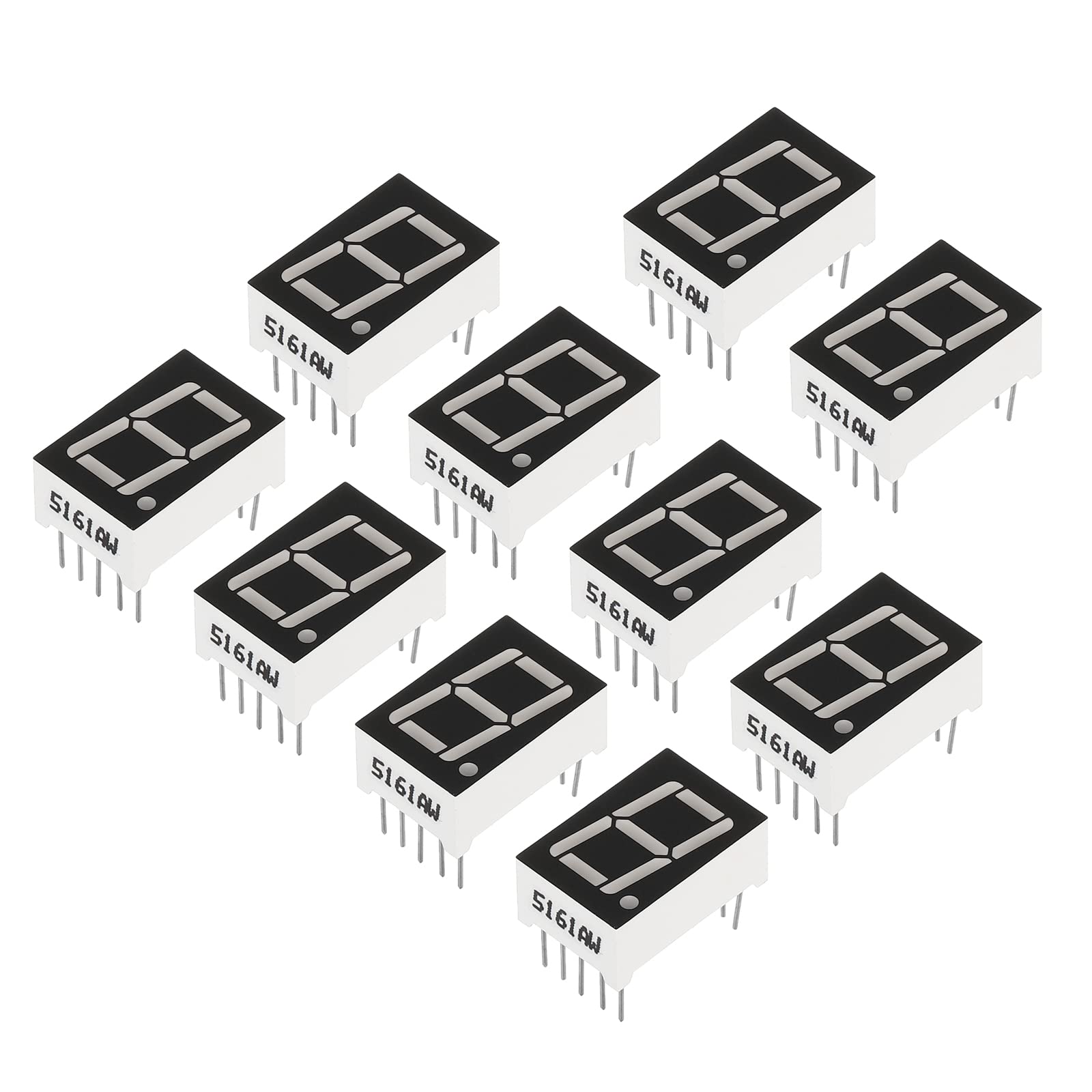 PATIKIL LED Anzeige Digitale Röhre 20 Pack Gemeinsame Kathode 7 Abschnitt 10 Pin 1 Bit 3.3V 0.56" Ziffer Höhe LED Anzeige Module für Elektronisch Fahrer Brett Weiß von PATIKIL