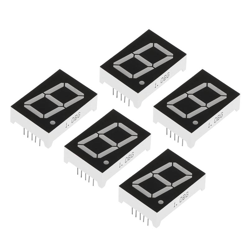 PATIKIL LED Anzeige Digitale Röhre 5 Pack Gemeinsame Anode 7 Abschnitt 10 Pin 1 Bit 3.3V 1" Ziffer Höhe LED Anzeige für Elektronisch Fahrer Brett Gelb Grün von PATIKIL