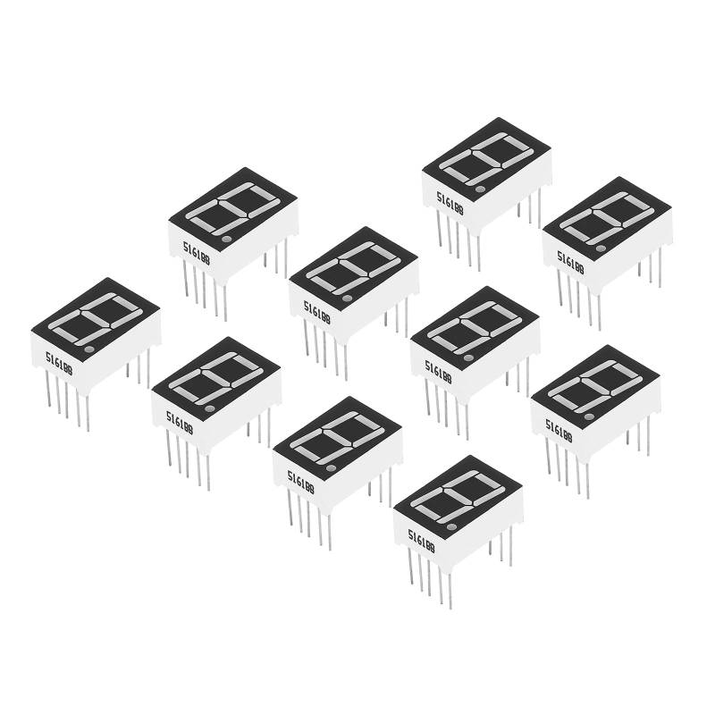 PATIKIL LED Anzeige Digitale Rohre 10 Pack 7 Abschnitt 10 Pin 1 Bit Gemeinsame Anode 3.3V 0.56" Ziffer Höhe LED Anzeige Modul für Elektronische Treiberkarte Blau von PATIKIL