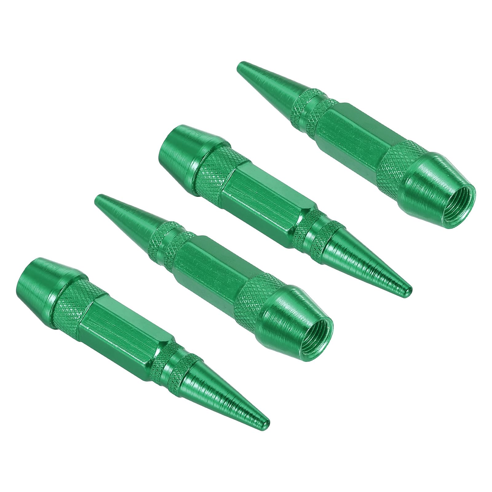 PATIKIL Spiked Shape Tire Valve Stem Caps 60 MM, 4 Stück Aluminiumlegierung Auto Rad Ventilkappe Universal Staubdichte Reifenventilabdeckungen für Auto Fahrrad Motorrad LKW, Grün von PATIKIL