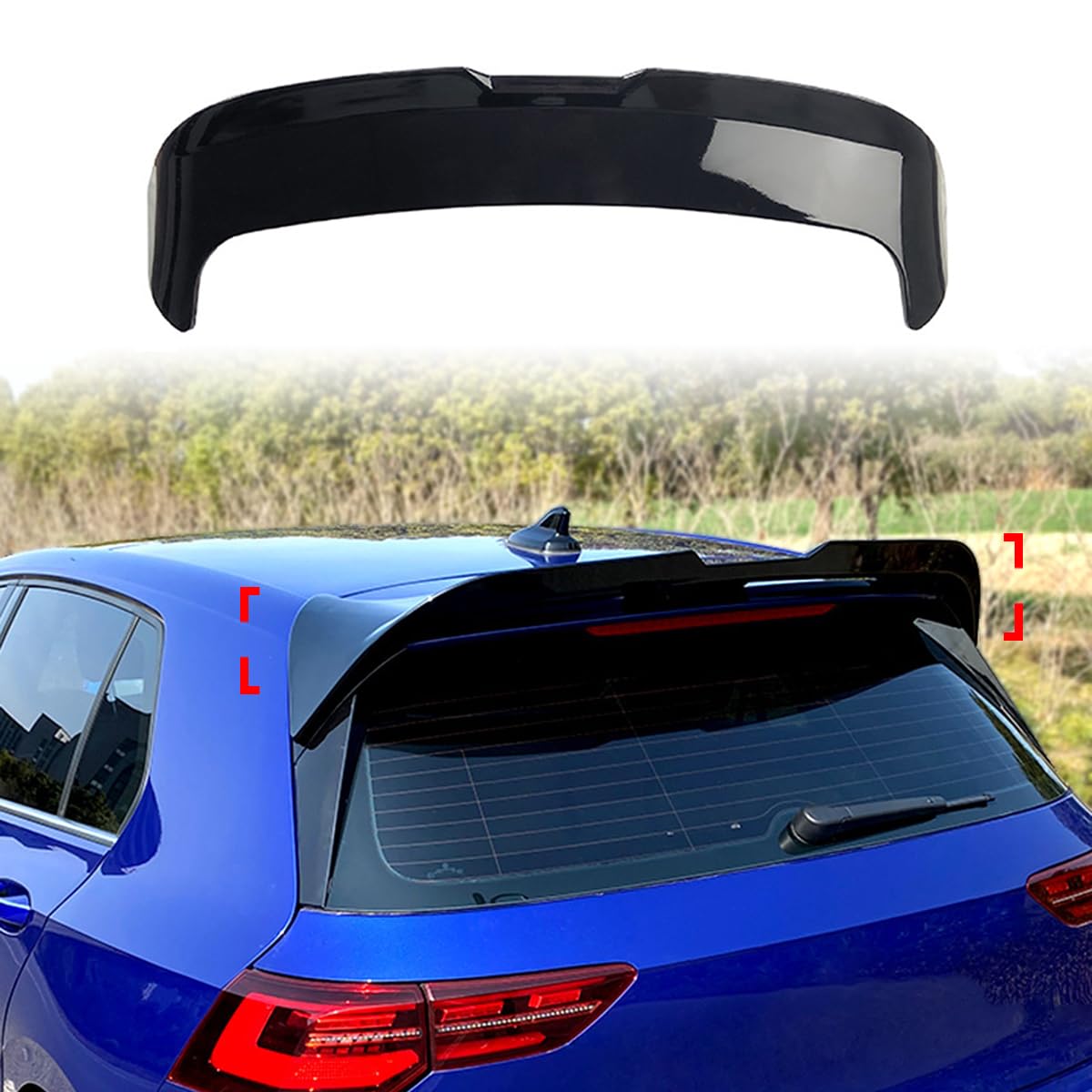 Heckspoiler für Volkswagen Golf 8 Oettinger 2 2020-2024, ABS Material Spoiler Auto Heckflügel Dachspoilerflügel Heckflügel Lippe Auto Tuning,A von PBtsh