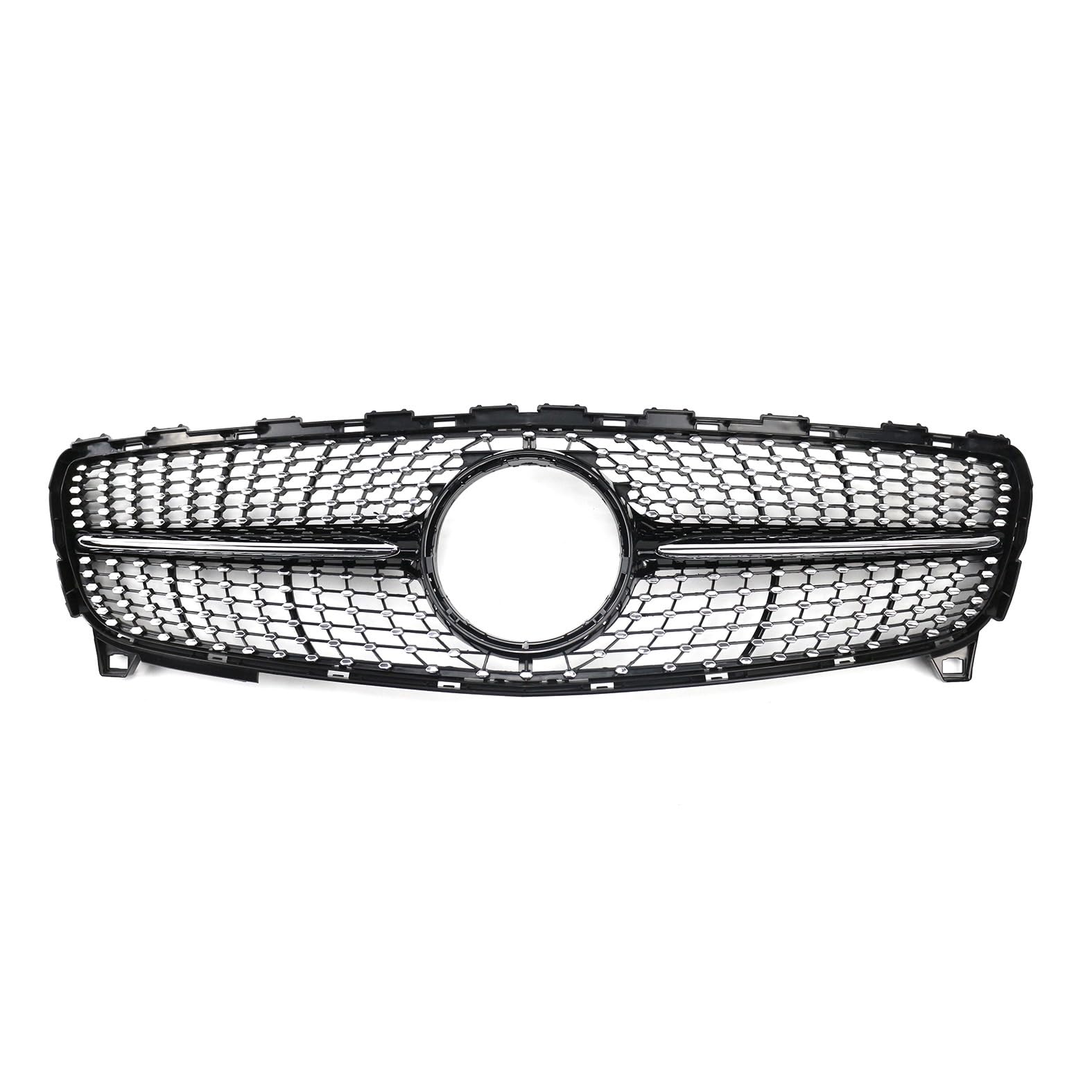 Kühlergrill Glanz Doppelsteg Grill Front Frontgrill Kompatibel für Mercedes-Benz A-Class W176 Late A180 A220 2016-2018, Grill Kühlergrill Vorne Doppelsteg Nieren von PBtsh