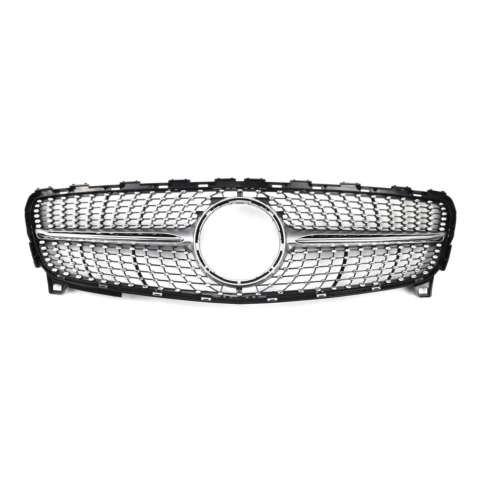 Kühlergrill Glanz Doppelsteg Grill Front Frontgrill Kompatibel für Mercedes-Benz A-Class W176 Late Model A180 A220 Sport 2016-2018, Grill Kühlergrill Vorne Doppelsteg Nieren von PBtsh