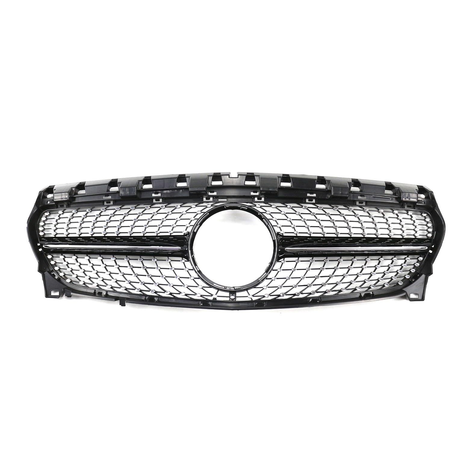 Kühlergrill Glanz Doppelsteg Grill Front Frontgrill Kompatibel für Mercedes-Benz C-Class CLA W205 2015-2018, Grill Kühlergrill Vorne Doppelsteg Nieren von PBtsh