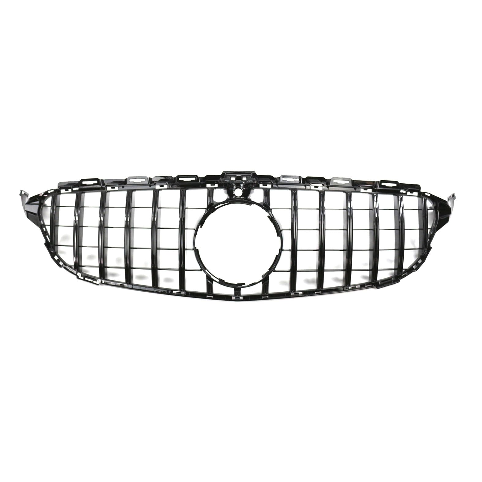 Kühlergrill Glanz Doppelsteg Grill Front Frontgrill Kompatibel für Mercedes-Benz C-Class Four-Door W205 Sports GTR 2014-2018, Grill Kühlergrill Vorne Doppelsteg Nieren von PBtsh