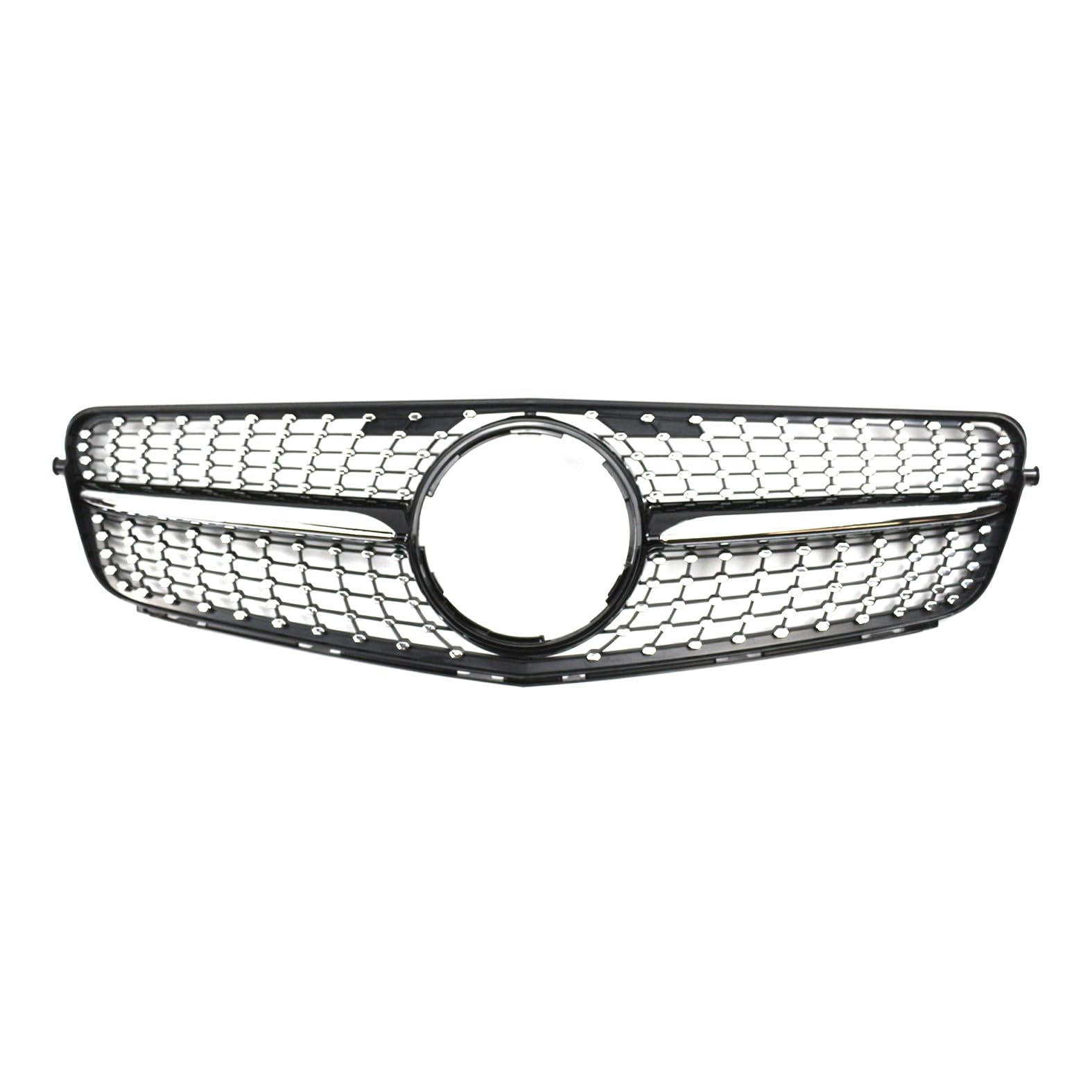 Kühlergrill Glanz Doppelsteg Grill Front Frontgrill Kompatibel für Mercedes-Benz C-Class W204 C200 C300 2008-2014, Grill Kühlergrill Vorne Doppelsteg Nieren von PBtsh