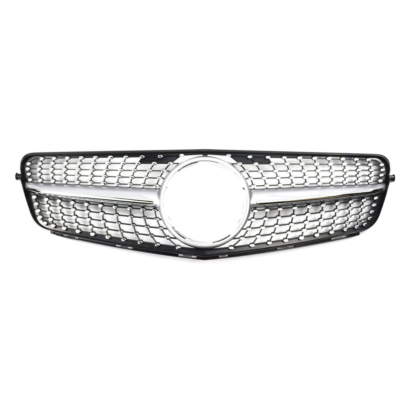 Kühlergrill Glanz Doppelsteg Grill Front Frontgrill Kompatibel für Mercedes-Benz C-Class W204 C200 C300 2008-2014, Grill Kühlergrill Vorne Doppelsteg Nieren von PBtsh