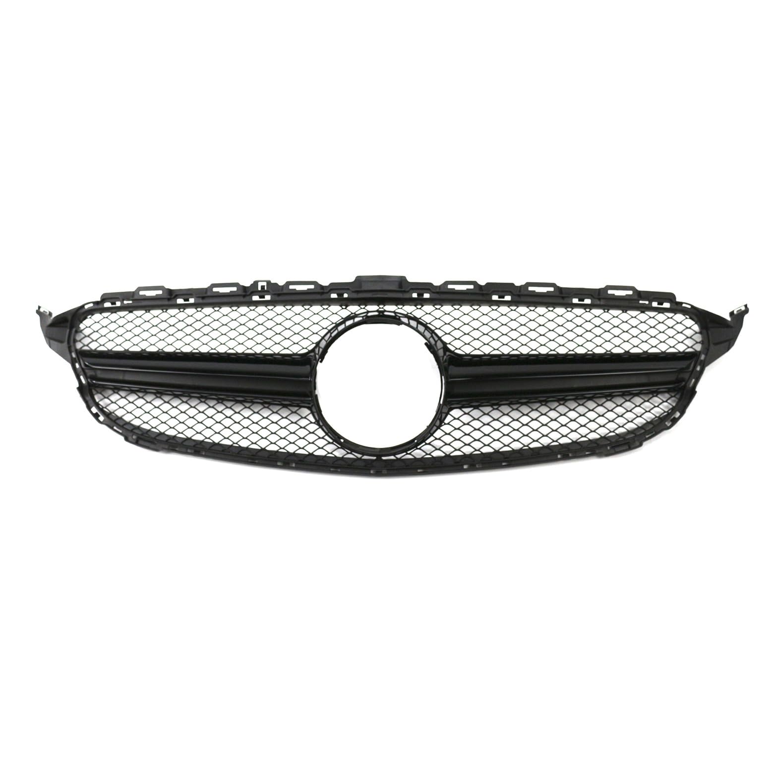 Kühlergrill Glanz Doppelsteg Grill Front Frontgrill Kompatibel für Mercedes-Benz C-Class W205 AMG C180 200 2014-2018, Grill Kühlergrill Vorne Doppelsteg Nieren von PBtsh