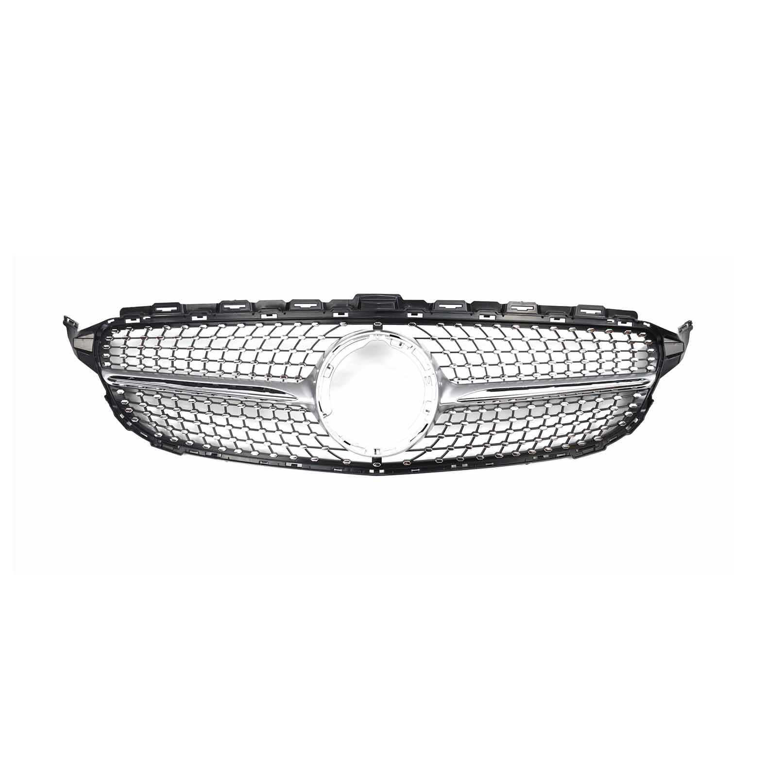 Kühlergrill Glanz Doppelsteg Grill Front Frontgrill Kompatibel für Mercedes-Benz C-Class W205 C180 C200 2019-2024, Grill Kühlergrill Vorne Doppelsteg Nieren von PBtsh