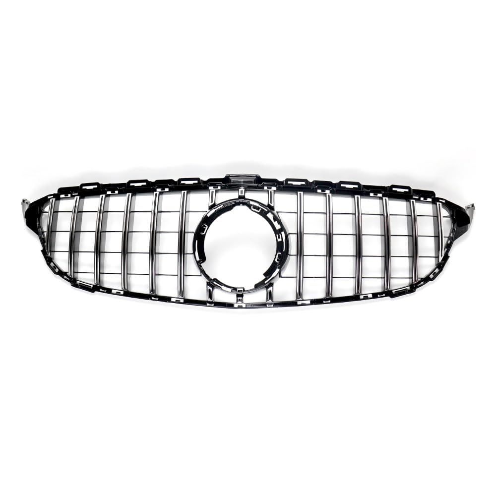 Kühlergrill Glanz Doppelsteg Grill Front Frontgrill Kompatibel für Mercedes-Benz C-Class W205 GT C180 C200 2019, Grill Kühlergrill Vorne Doppelsteg Nieren von PBtsh