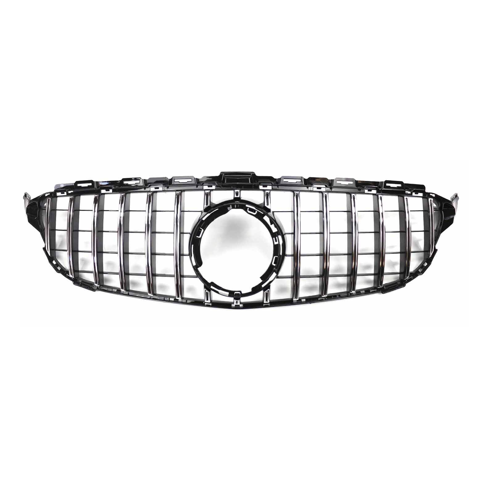 Kühlergrill Glanz Doppelsteg Grill Front Frontgrill Kompatibel für Mercedes-Benz C-Class W205 GT C180 C200 C-Class 2019-2024, Grill Kühlergrill Vorne Doppelsteg Nieren von PBtsh