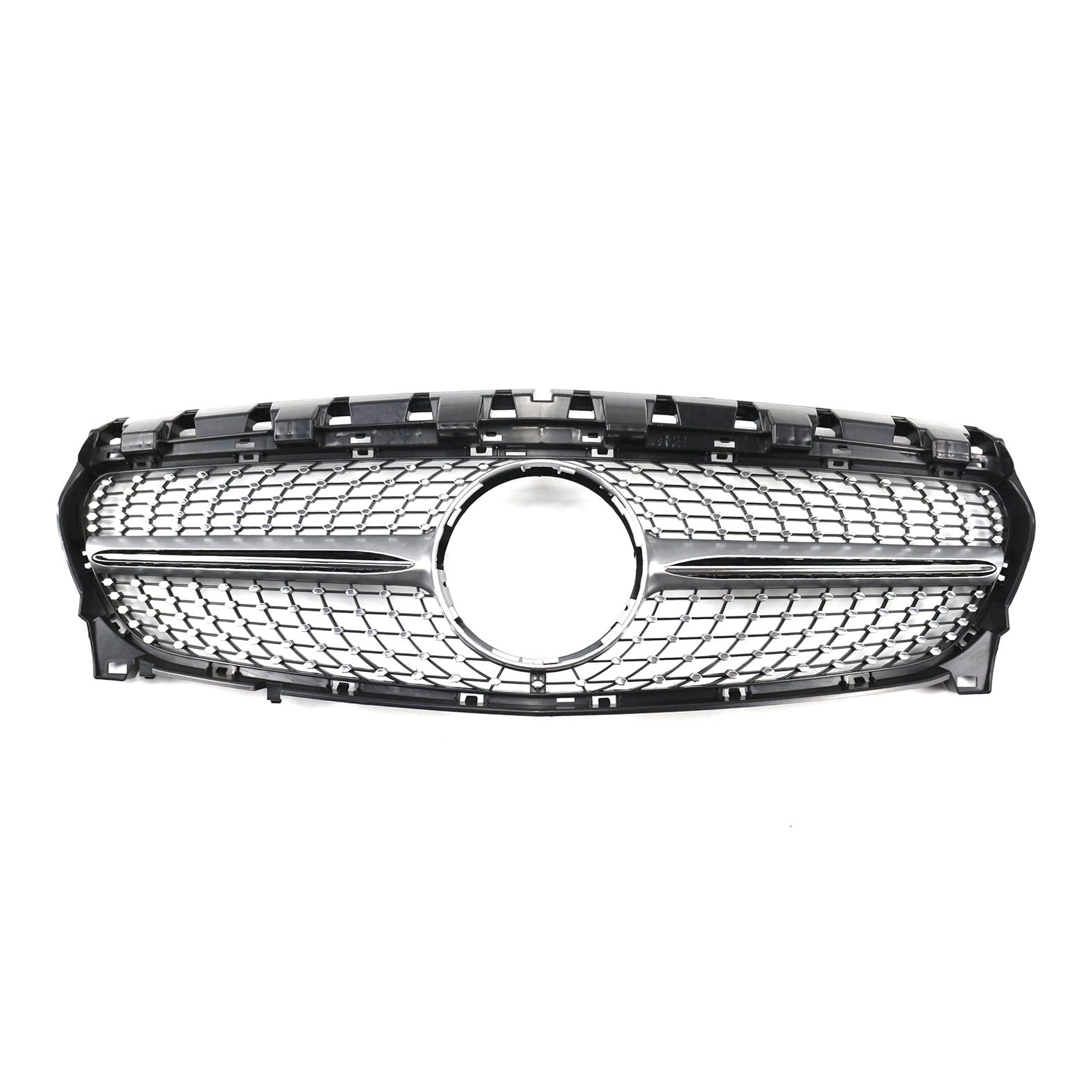 Kühlergrill Glanz Doppelsteg Grill Front Frontgrill Kompatibel für Mercedes-Benz CLA-Class W117 W118 2013-2015, Grill Kühlergrill Vorne Doppelsteg Nieren von PBtsh