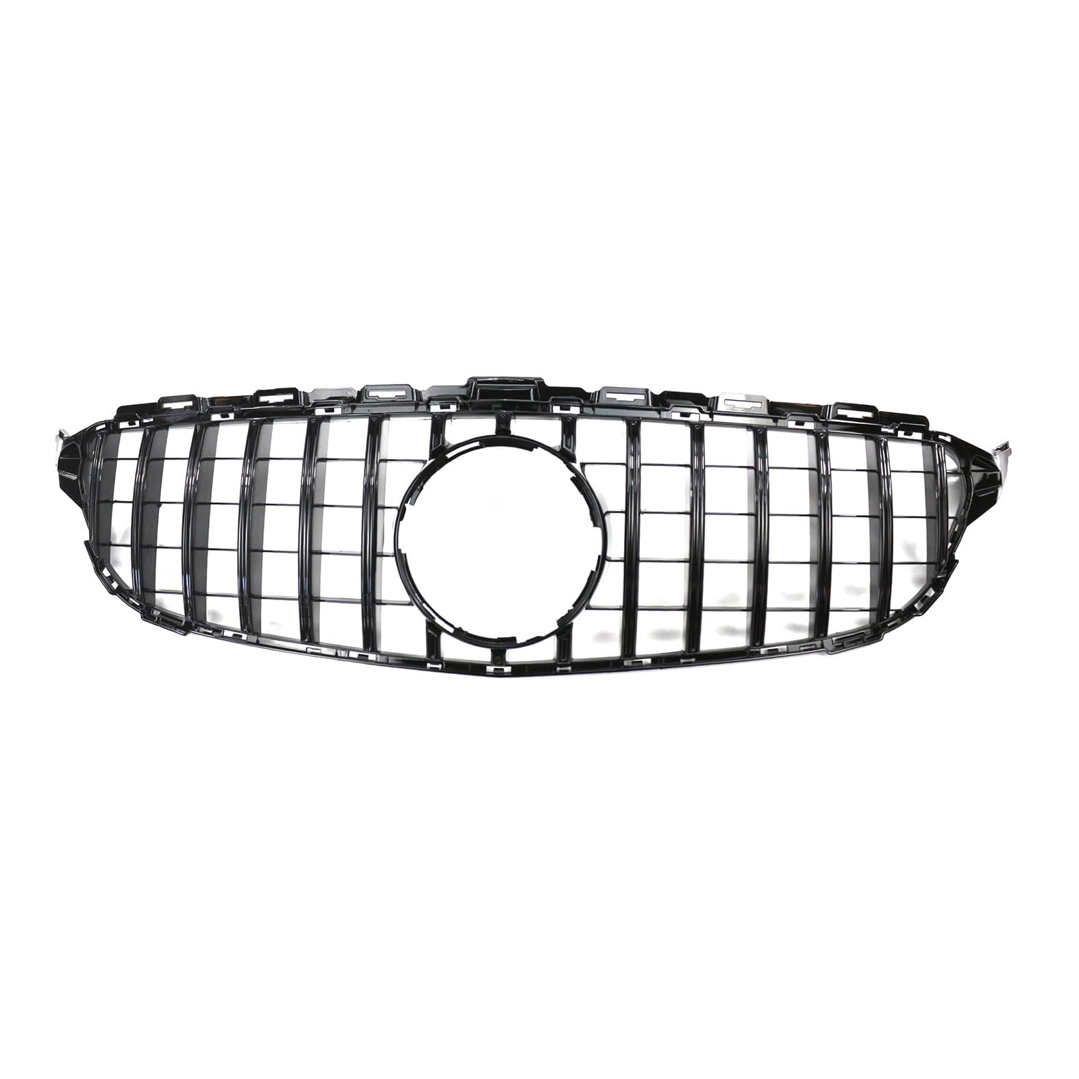 Kühlergrill Glanz Doppelsteg Grill Front Frontgrill Kompatibel für Mercedes-Benz New C-Class W205 Sports GTR C200 2015-2018, Grill Kühlergrill Vorne Doppelsteg Nieren von PBtsh