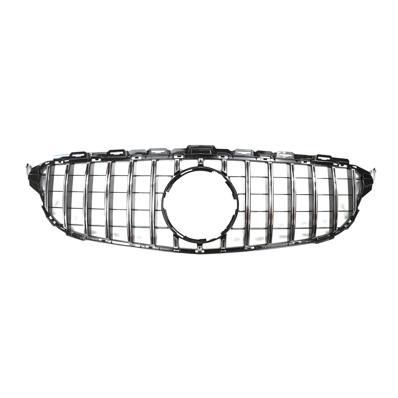 Kühlergrill Glanz Doppelsteg Grill Front Frontgrill Kompatibel für Mercedes-Benz New C-Class W205 Sports GTR C200 2015-2018, Grill Kühlergrill Vorne Doppelsteg Nieren von PBtsh