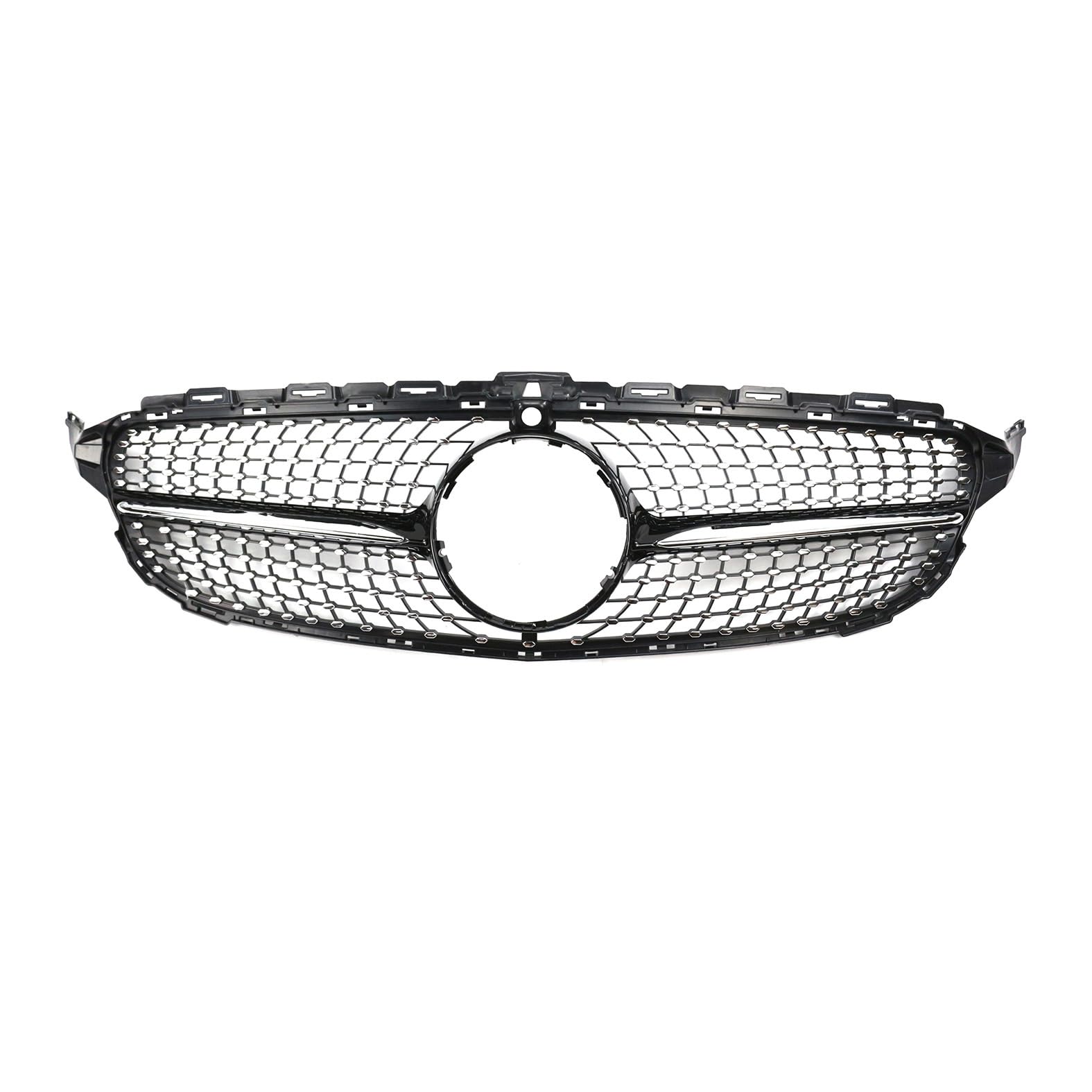 Kühlergrill Glanz Doppelsteg Grill Front Frontgrill Kompatibel für Mercedes-Benz W205 with camera 2014-2018, Grill Kühlergrill Vorne Doppelsteg Nieren von PBtsh