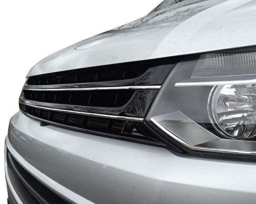 Frontgrill Kühlergrill Grill schwarz passend für T5 Bus GP 09-15 Multivan Transporter chrom lackiert glänzend ohne Emblem Sportgrill von PCD