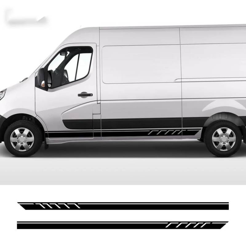 2PCS Auto Tür Seite Aufkleber, für Renault Master MWB L2 Day Van Camper Wohnmobil Streifen Grafik Aufkleber Konvertierung Zubehör von PCZWAS