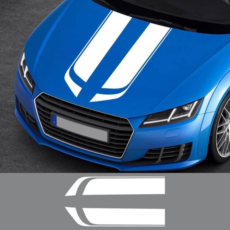 Auto Motorhaube Abdeckung Aufkleber Stilvolle Streifen Vinyl Grafik Aufkleber, für Audi, für BMW, für Honda, für Nissan, für Kia, für VW, für Ford Auto Tuning Zubehör von PCZWAS