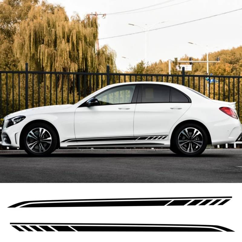 Auto Seitenstreifen PVC Aufkleber, für Mercedes Benz W205 W204 W203 W212 C Klasse C180 C200 C300 C63 Vinyl Styling Tuning Zubehör von PCZWAS