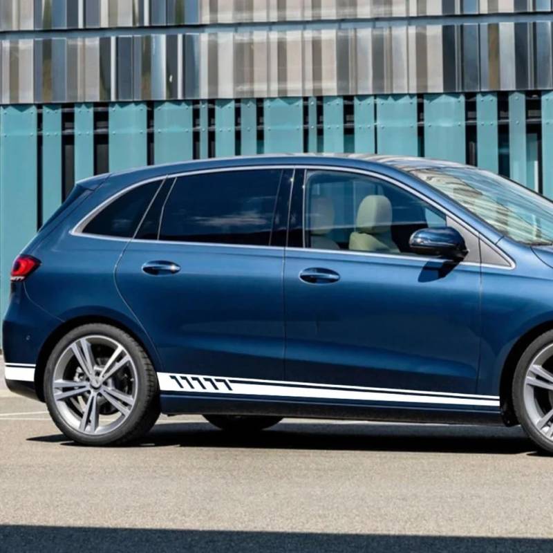 Styling Aufkleber Zubehör, für Mercedes Benz B-Klasse W246 W247 B180 Tür Seitenstreifen Rock Aufkleber Auto Motorhaube Heckdach von PCZWAS