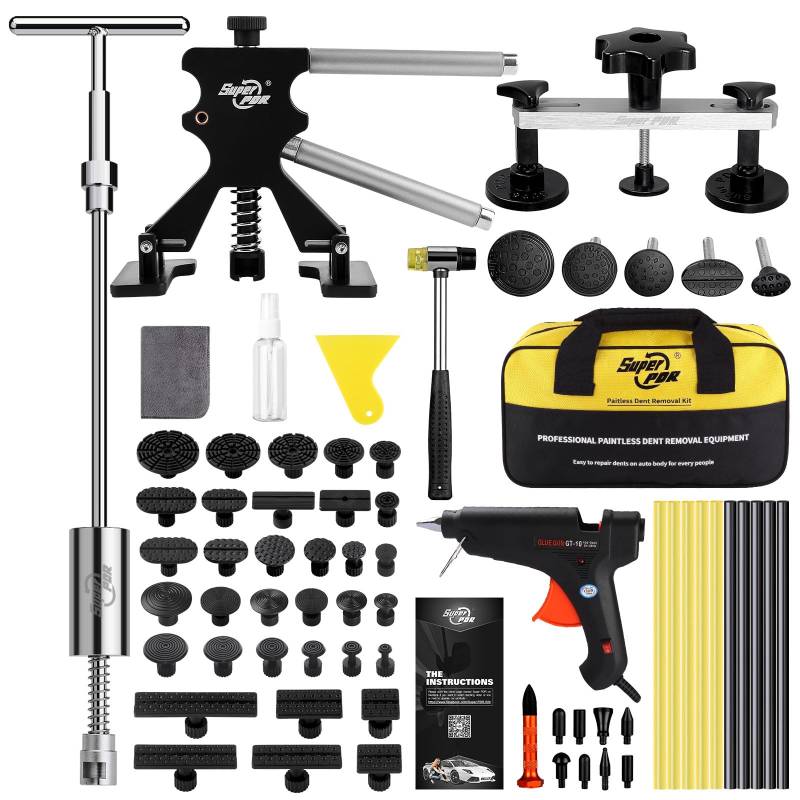 PDR TOOLS Bestes Dellenentfernungsset mit 75-teiligen Dellenentfernungswerkzeugen Repariert 99% der Dellen an der Karosserie bei Hagelschäden und Karosseriebeulen, Falten und Beulen von PDR TOOLS