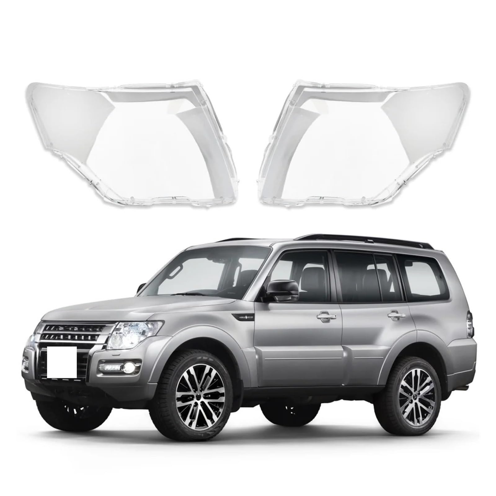 Links/rechts Auto Scheinwerfer Objektiv Abdeckung Transparent Lampenschirm Kompatibel for Mitsubishi Pajero V87 V93 V97 2007-2018 Scheinwerfer Abdeckung Klar Shell(1 Piece Left) von PDSFFF