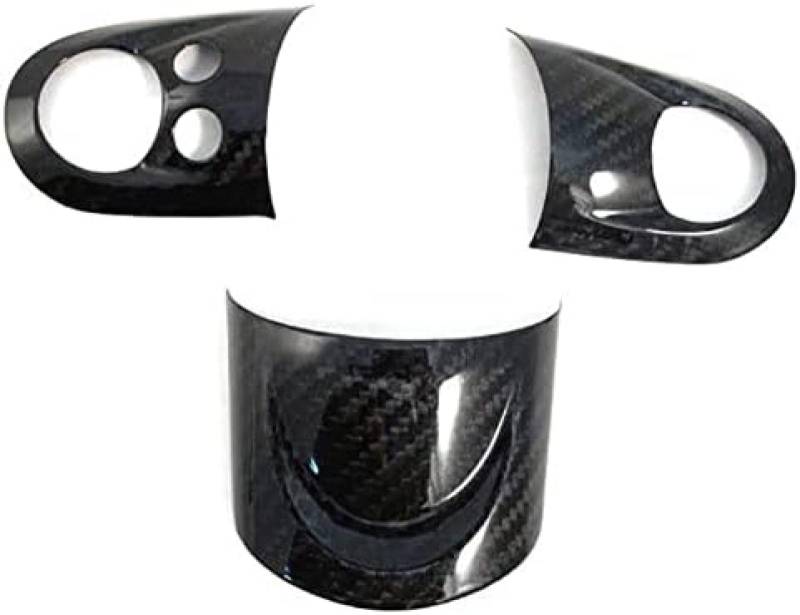 Carbon Black Auto-Lenkradabdeckung, Verkleidung, Lenkradverkleidung, für Mini Cooper R55 R56 R60 S, Schwarz von PEBKYFA