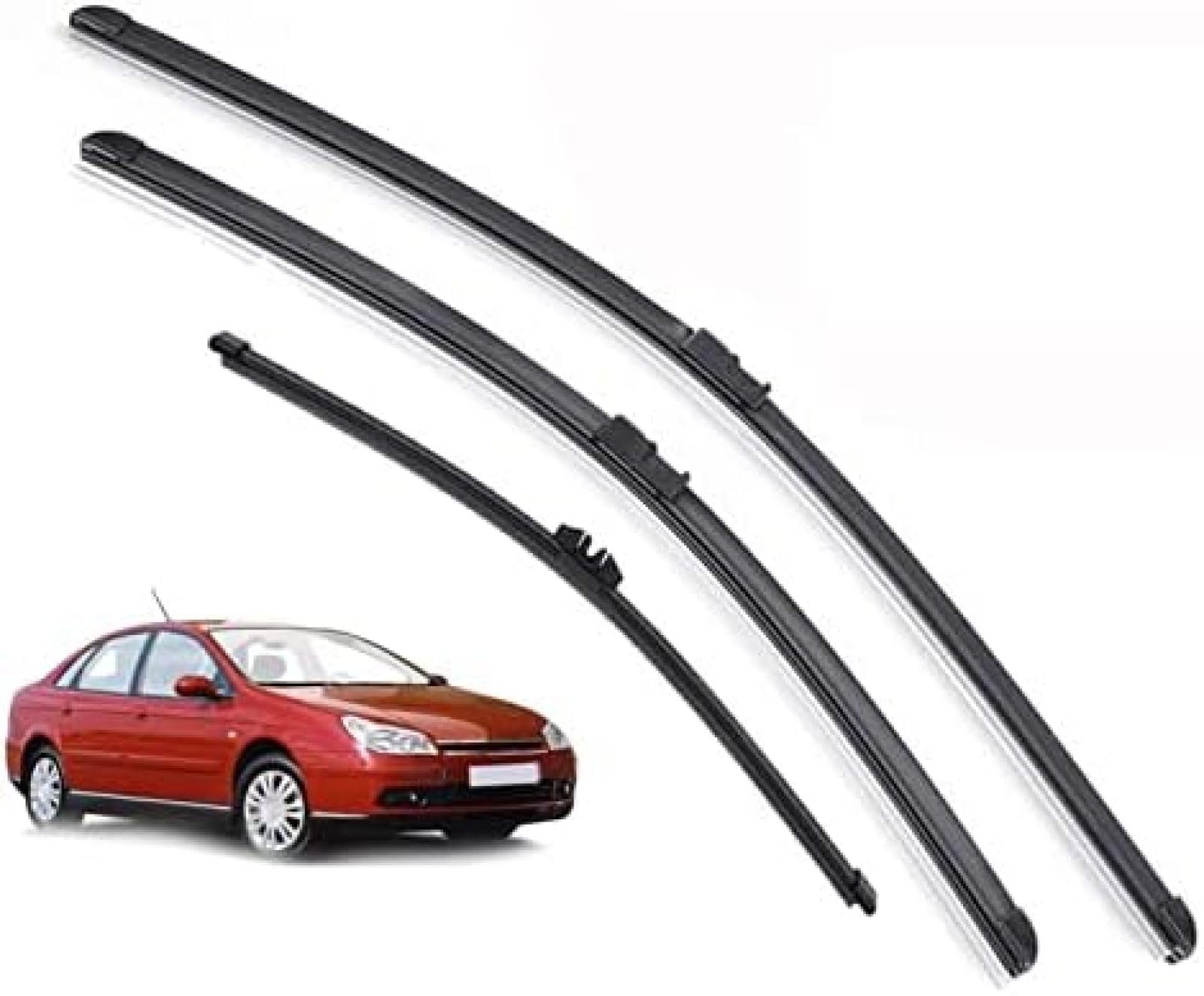 , Für Citroen C5 MK1 Schrägheck 2004-2007 Scheibenwischer LHD Vorne und Hinten Wischerblätter Set Windschutzscheibe Windschutzscheibe Fenster 26" 19" 15" Scheibenwischer von PEBKYFA