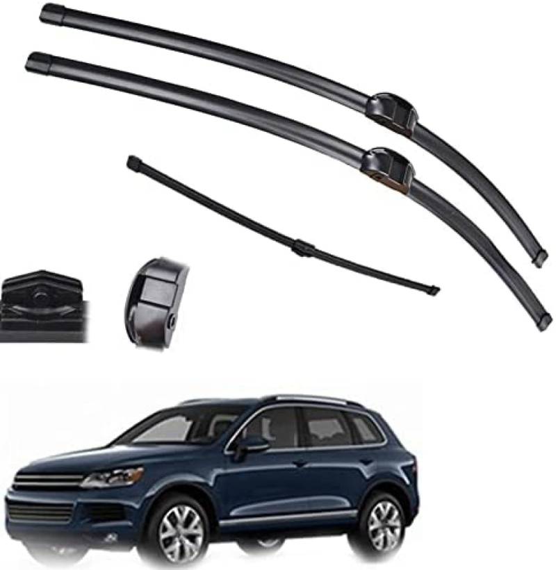 Scheibenwischer Teile für VW für Touareg 2010 2011 2012 2013 2014 2015 2016 2017 Autofenster vorne hinten Windschutzscheibe Scheibenwischerblätter Set Kit 26 "26" 14 " von PEBKYFA