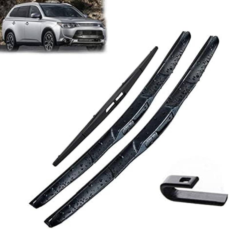 Scheibenwischer vorne und hinten, Set für Mitsubishi für Outlander MK3 2013–2016, 2017, 2019, Windschutzscheibe, Windschutzscheibe, 26 Zoll + 18 Zoll + 12 Zoll Scheibenwischer von PEBKYFA