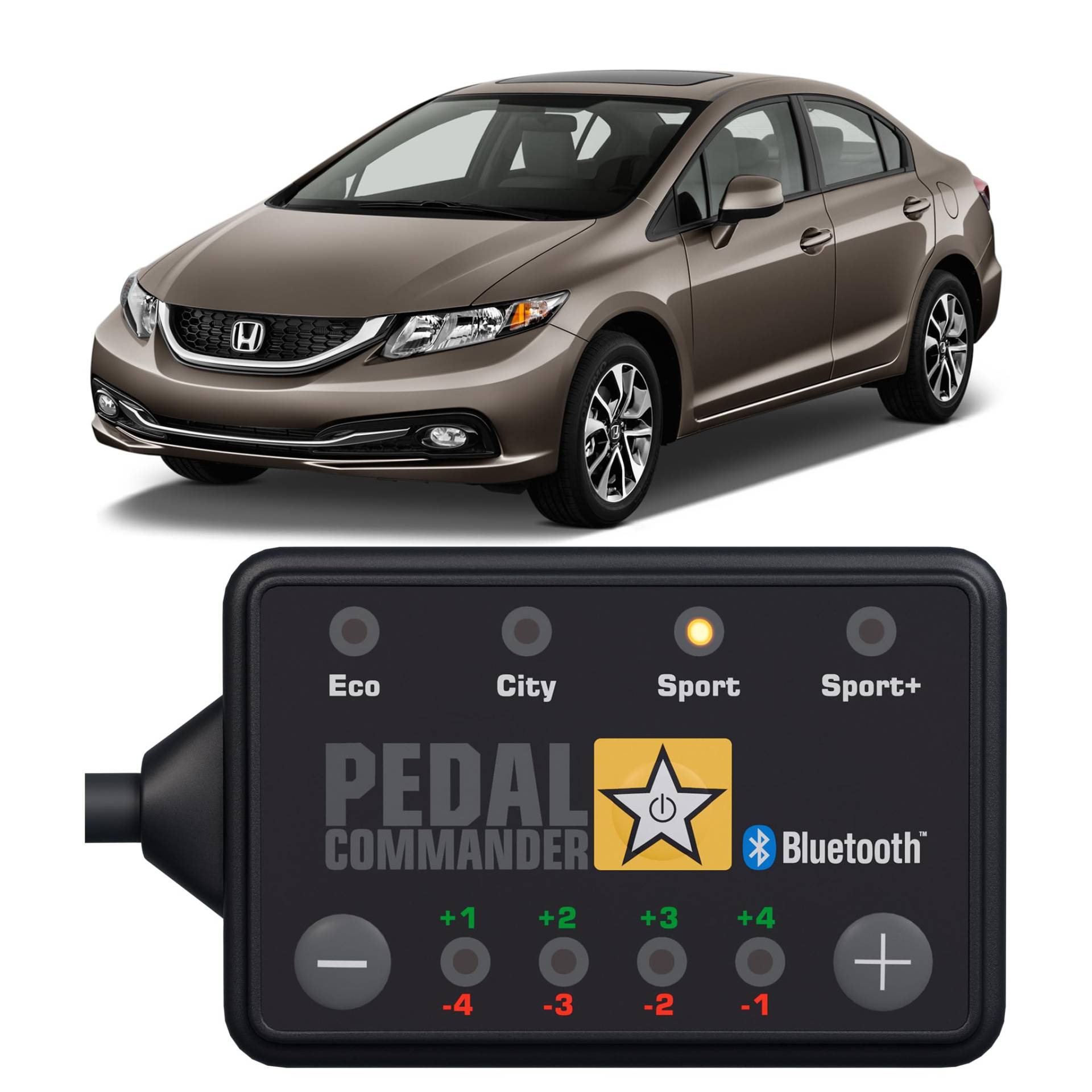 PEDAL COMMANDER - gaspedal-Tuning für Honda Civic (2012-2015) (9 Gen) Base, Comfort, Sport, Executive, GT, Type S und alle Anderen Modelle (1.4L 1.5L 1.6L 1.8L 2.2L 2.4L) Benzin und Diesel - PC21 von PEDAL COMMANDER