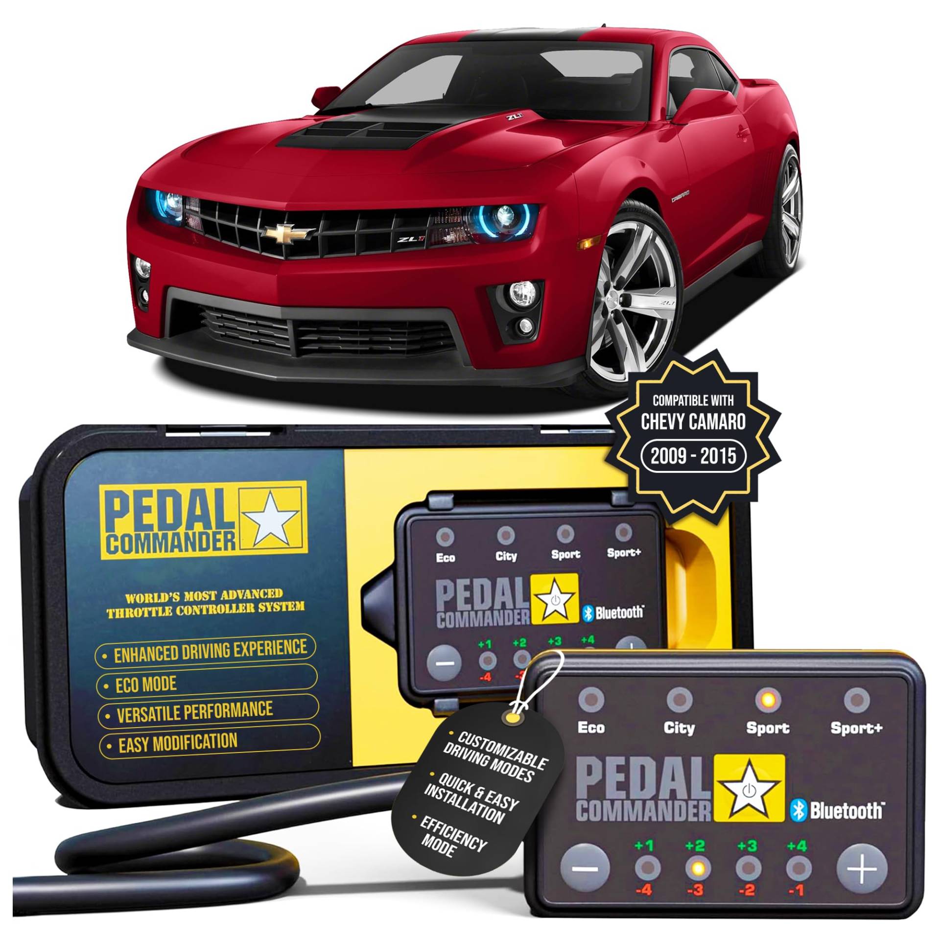 PEDAL COMMANDER für Chevrolet Camaro 2010-2015 5. Gen LS 1LT 2LT 1SS 2SS ZL1 2LS LSX RS 1LE Z/28 und alle Anderen Modelle 3.6L 6.2L 7L Benzin - GasPedal Tuning Zubehör von PEDAL COMMANDER