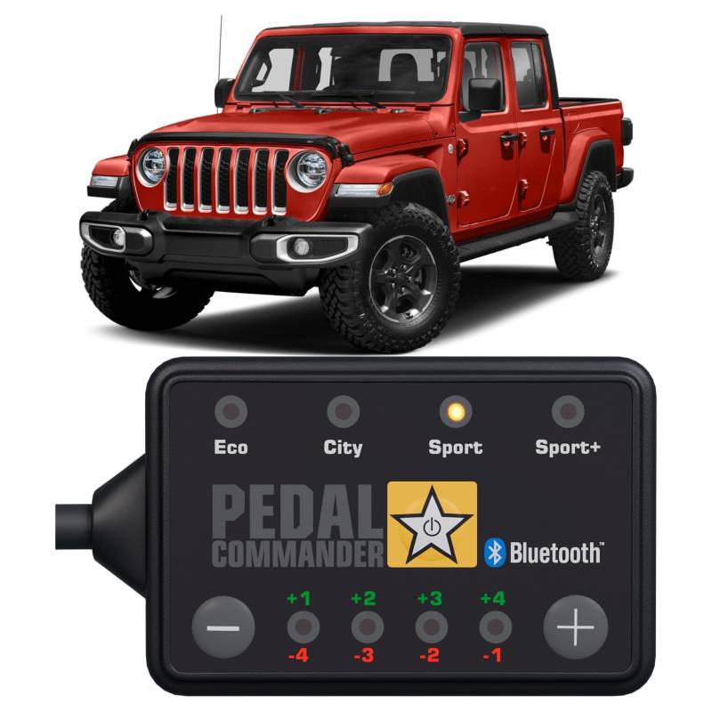 PEDAL COMMANDER ist für Jeep Gladiator JT (2019 und neuer) Rubicon, Overland, Mojave, Sport, Willys, High Altitude und alle anderen Modelle (3,0L 3,6L) Benzin und Diesel - GasPedal Tuning Zubehör von PEDAL COMMANDER