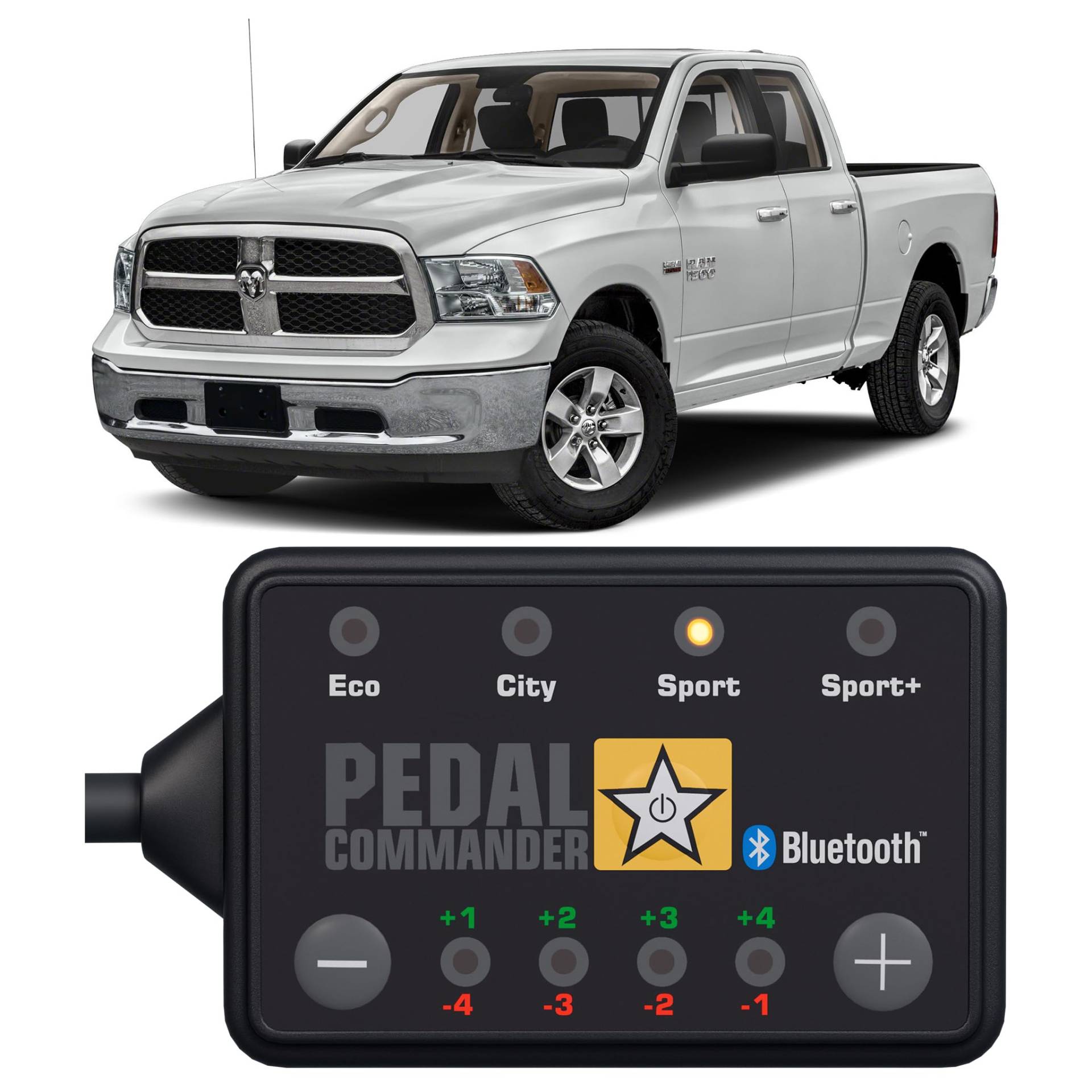 PEDAL COMMANDER für RAM Classic Pickup 2012-2018 4. Gen 1500 Classic Tradesmen Express Big Horn und alle anderen Modelle 3L 3.6L 3.7L 4.7L 5.7L Hemi Nur Benzin - GasPedal Tuning Zubehör von PEDAL COMMANDER