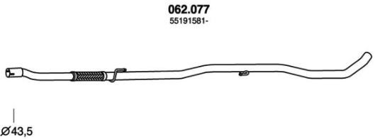 PEDOL Abgasrohr FIAT 062.077 55191581 von PEDOL