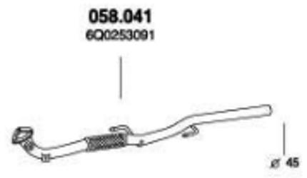 PEDOL Abgasrohr VW,SKODA,SEAT 058.041 6Q0253091 von PEDOL