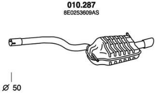 PEDOL Endschalldämpfer AUDI 010.287 8E0253609AS,8E0253609FQ Endtopf,Auspuff Endtopf,Nachschalldämpfer,ESD von PEDOL