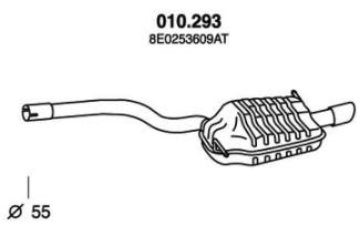 PEDOL Endschalldämpfer AUDI 010.293 8E0253609FT,8E0253609AT Endtopf,Auspuff Endtopf,Nachschalldämpfer,ESD von PEDOL