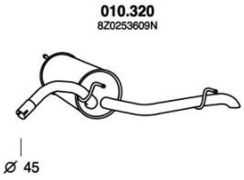 PEDOL Endschalldämpfer AUDI 010.320 8Z0253609N Endtopf,Auspuff Endtopf,Nachschalldämpfer,ESD von PEDOL