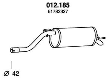 PEDOL Endschalldämpfer FIAT,ABARTH 012.185 51782327 Endtopf,Auspuff Endtopf,Nachschalldämpfer,ESD von PEDOL