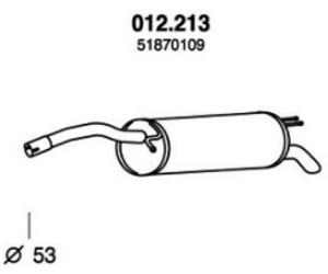 PEDOL Endschalldämpfer FIAT,CHRYSLER,LANCIA 012.213 51833586,51870109,51931489 Endtopf,Auspuff Endtopf,Nachschalldämpfer,ESD von PEDOL