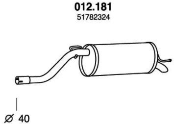 PEDOL Endschalldämpfer FIAT 012.181 51782324 Endtopf,Auspuff Endtopf,Nachschalldämpfer,ESD von PEDOL