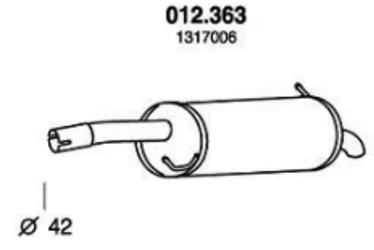 PEDOL Endschalldämpfer FORD,MAZDA 012.363 1140460,1151164,1317006 Endtopf,Auspuff Endtopf,Nachschalldämpfer,ESD 1557510,C20140100A von PEDOL