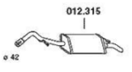 PEDOL Endschalldämpfer FORD 012.315 1093923,7331761,1033670 Endtopf,Auspuff Endtopf,Nachschalldämpfer,ESD von PEDOL