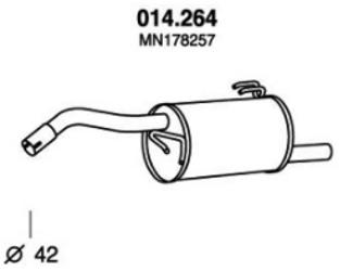 PEDOL Endschalldämpfer MITSUBISHI 014.264 1571A614,1571A789,MN178257 Endtopf,Auspuff Endtopf,Nachschalldämpfer,ESD von PEDOL