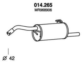 PEDOL Endschalldämpfer MITSUBISHI 014.265 1571A616,1571A790,MR968906 Endtopf,Auspuff Endtopf,Nachschalldämpfer,ESD von PEDOL